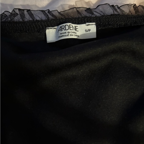 Ardene Black Ruffle Trim Top - Picture 2 of 5